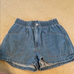 Madewell Blue Jean Shorts Relaxed Fit Elastic Waist